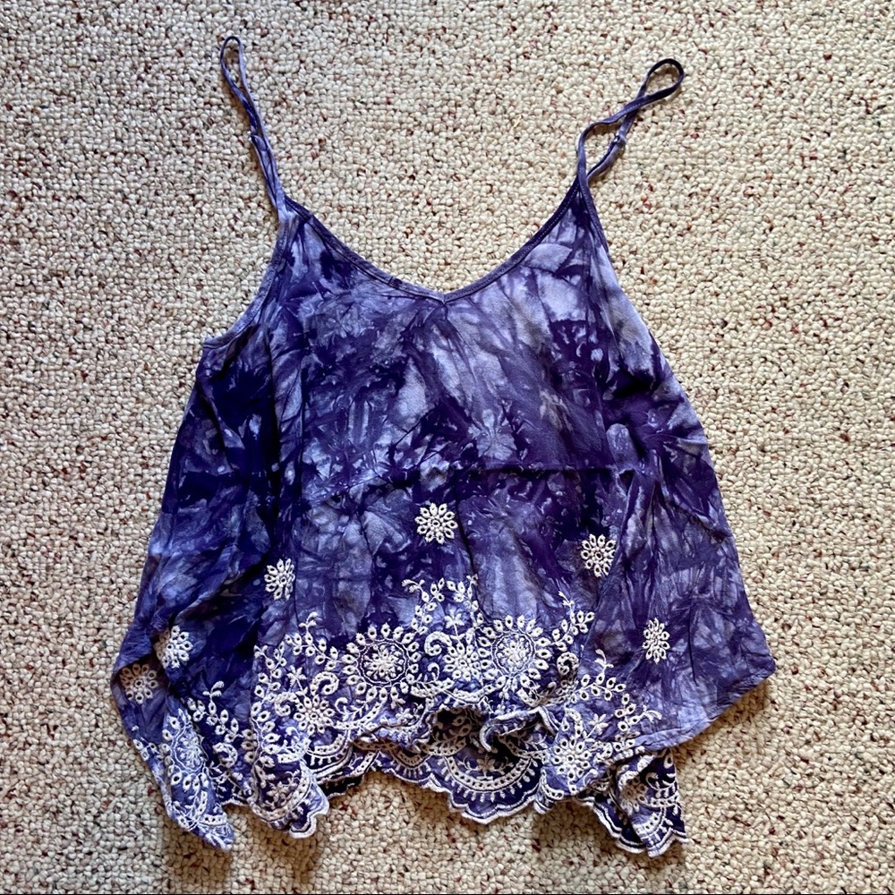 Blue Tie-Dye Tank Top